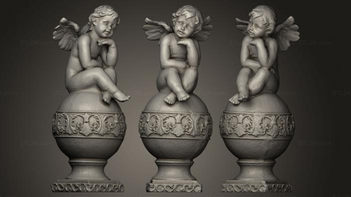 3d модели ангелы (Ангел на мяче, AN_0099) 3D модель для ЧПУ станка